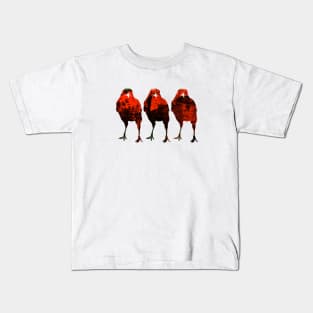 Three Red Birds Kids T-Shirt